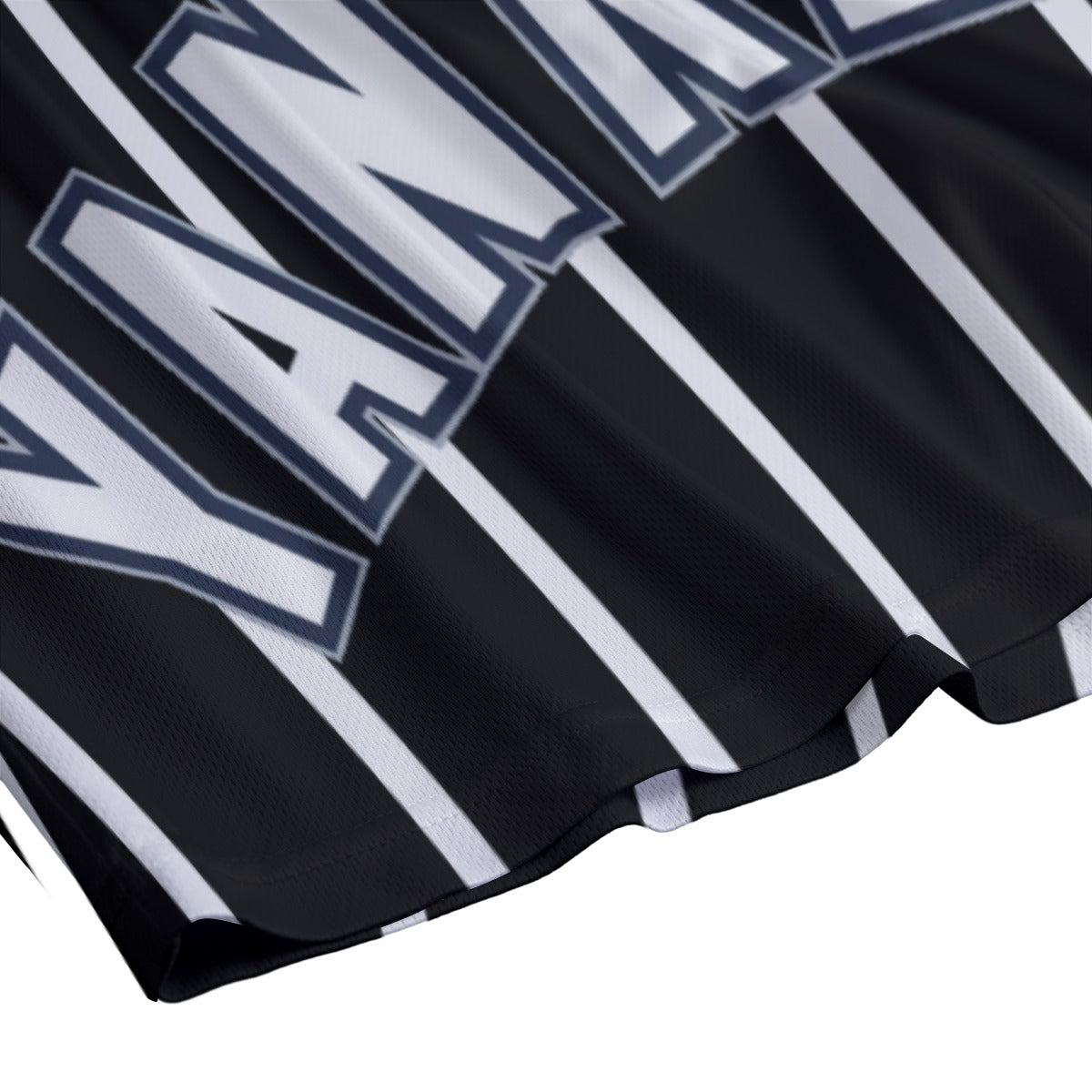 Yankees 'Black Pinstripe' Mesh Shorts