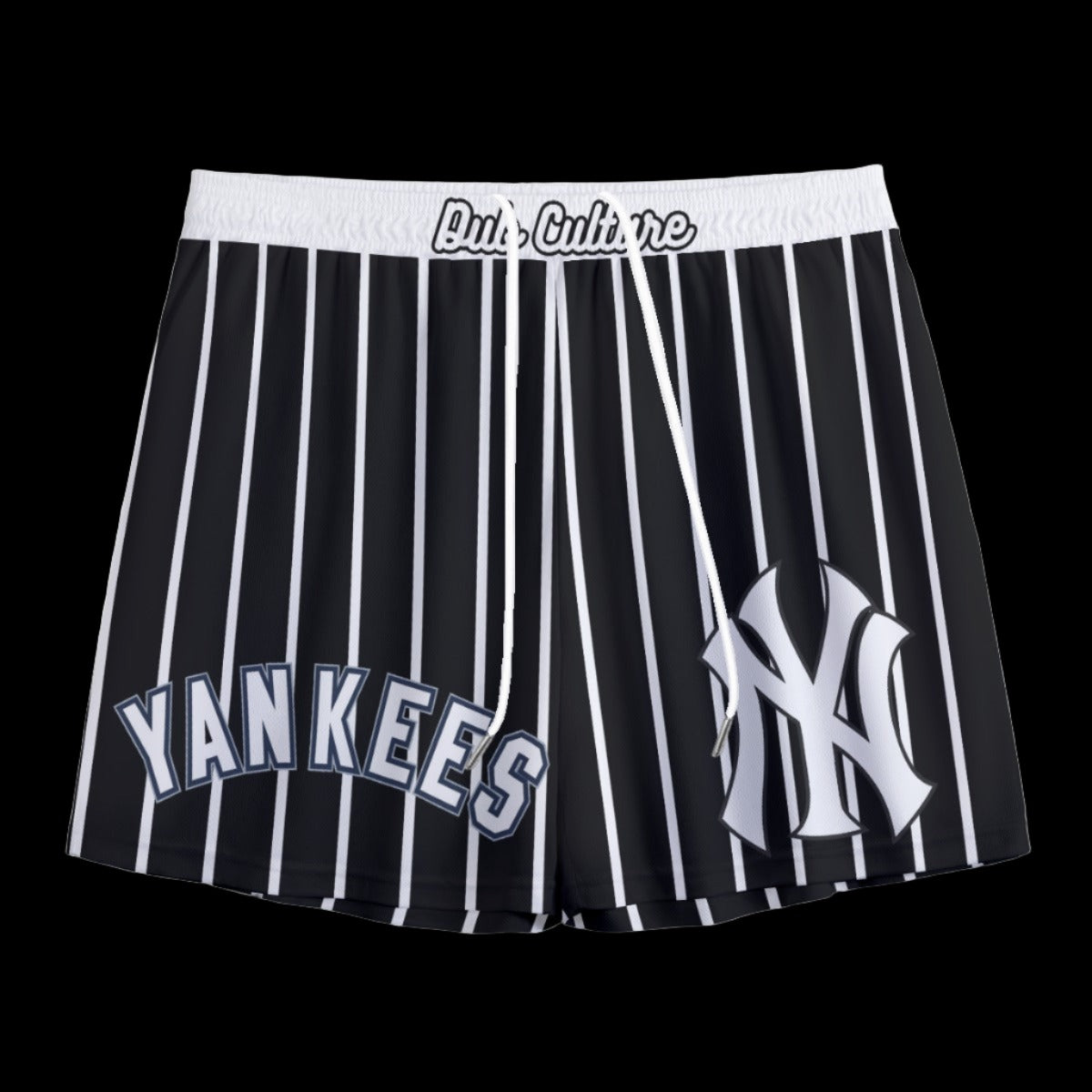 Yankees 'Black Pinstripe' Mesh Shorts