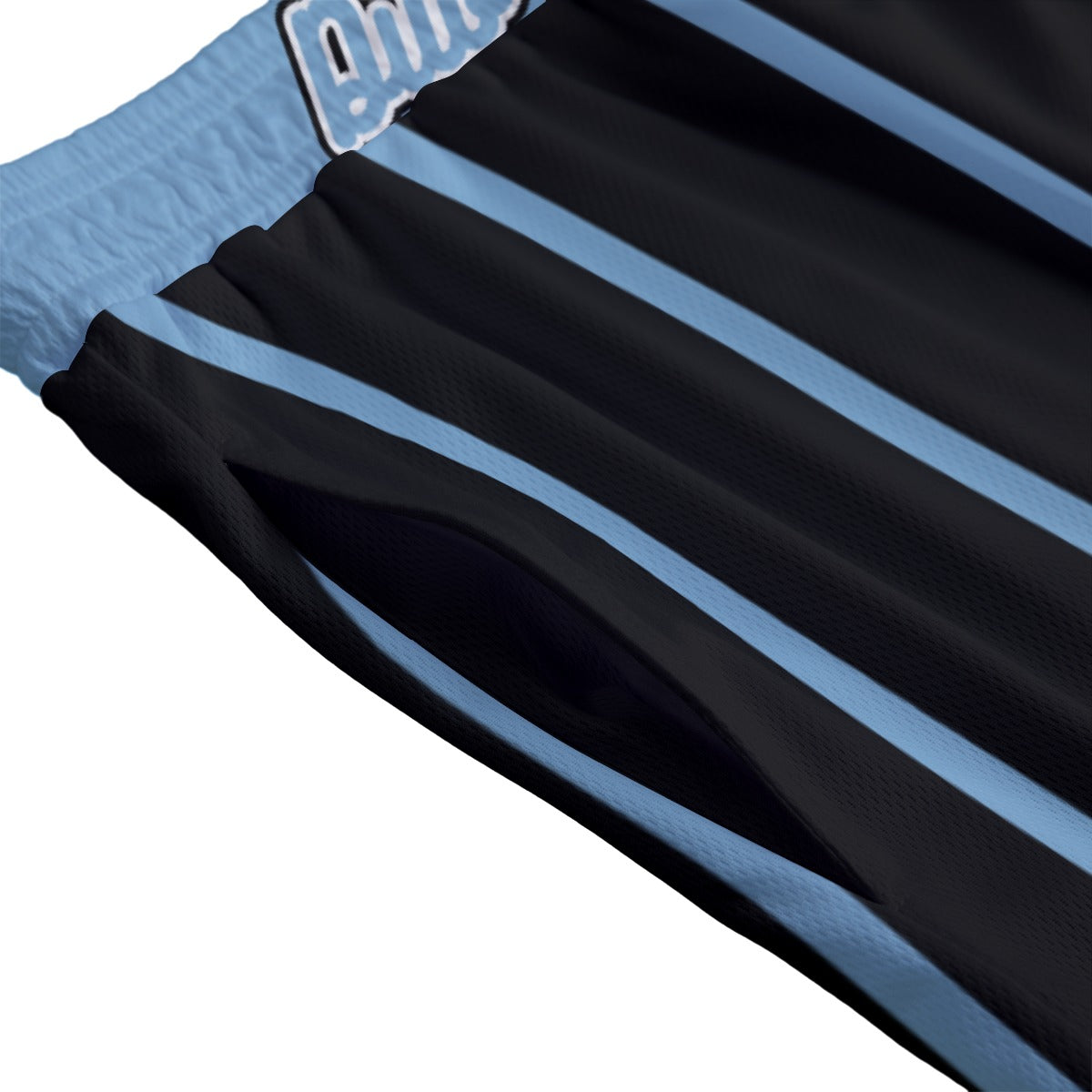 UNC Black Pinstripe Mesh Shorts