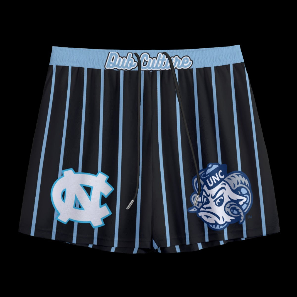 UNC Black Pinstripe Mesh Shorts