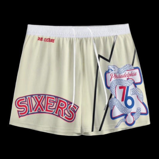 76ers Cream Mesh Shorts